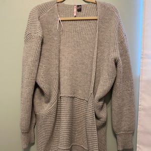 grey cardigan